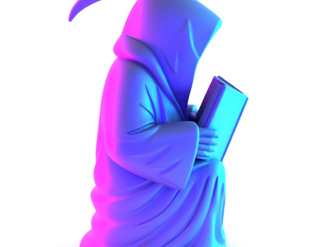 3D Printing Grim Reaper Death Reading How to be loved Heartbreak toy 3D 모델
