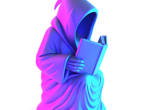 3D Printing Grim Reaper Death Reading How to be loved Heartbreak toy 3D 모델