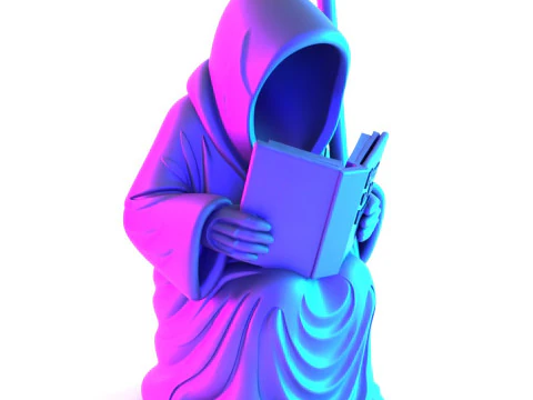 Stampa 3D Grim Reaper Death Reading Come essere amati Giocattolo crepacuore Modello 3D