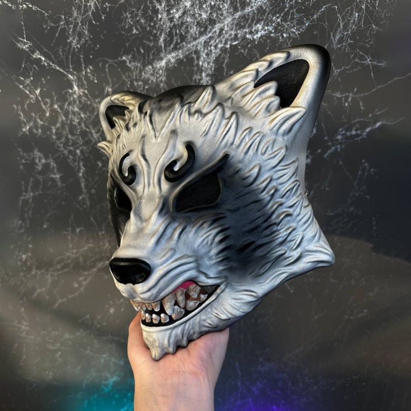 3D Printing White Japanese Kitsune Mask Crimson Fox toy 3Dモデル .c4d .max .obj .3ds .fbx .stl .blend 