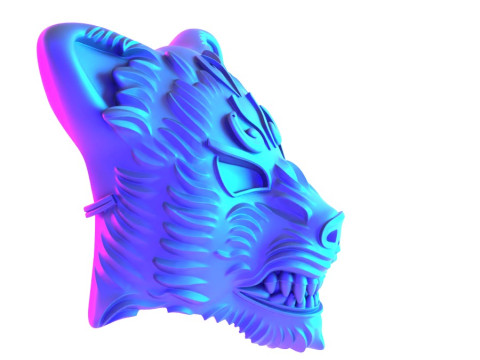 3D Printing White Japanese Kitsune Mask Crimson Fox toy 3Dモデル