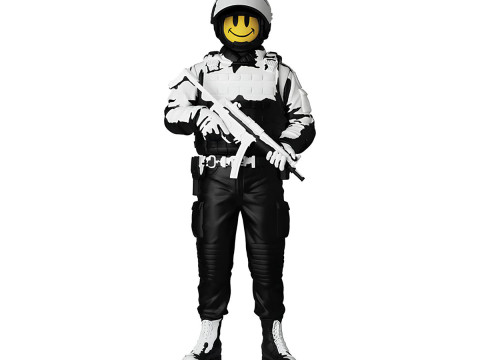 3D Printing Smiley Trooper Banksy Cop toy 3D Model