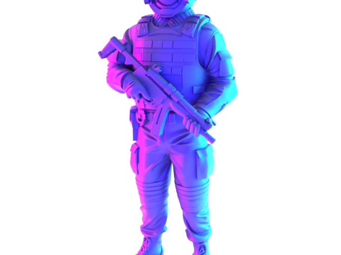 3D Printing Smiley Trooper Banksy Cop toy 3D Model