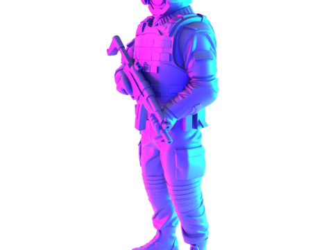 3D Printing Smiley Trooper Banksy Cop toy 3D Model