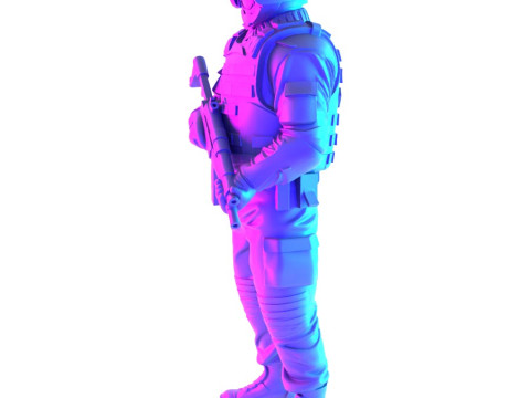 3D Printing Smiley Trooper Banksy Cop toy 3D Model
