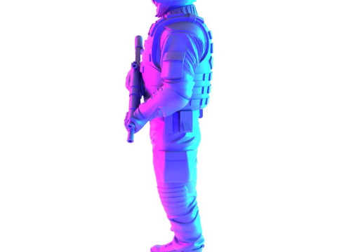 3D Printing Smiley Trooper Banksy Cop toy 3D Model