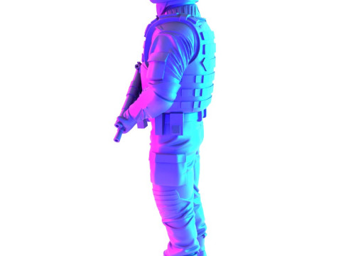 3D Printing Smiley Trooper Banksy Cop toy 3D Model