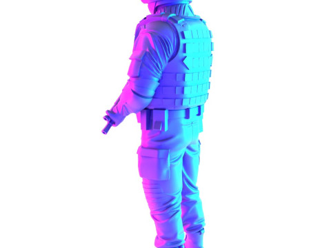 3D Printing Smiley Trooper Banksy Cop toy 3D Model