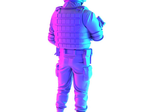 3D Printing Smiley Trooper Banksy Cop toy 3D Model