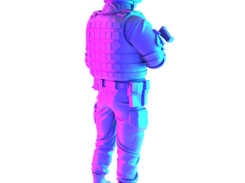 3D Printing Smiley Trooper Banksy Cop toy 3D Model
