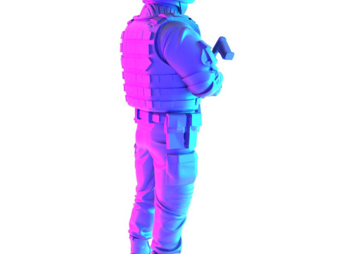 3D Printing Smiley Trooper Banksy Cop toy 3D Model