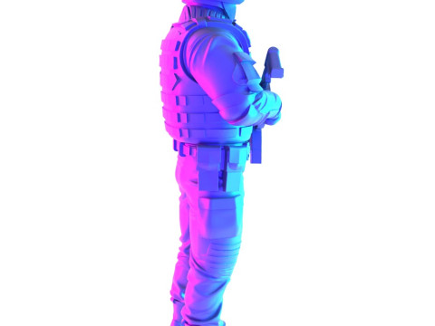 3D Printing Smiley Trooper Banksy Cop toy 3D Model