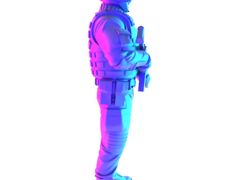 3D Printing Smiley Trooper Banksy Cop toy 3D Model