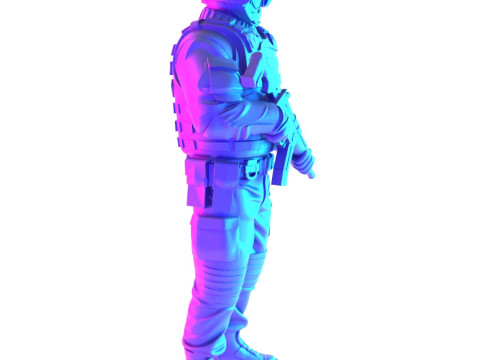 3D Printing Smiley Trooper Banksy Cop toy 3D Model