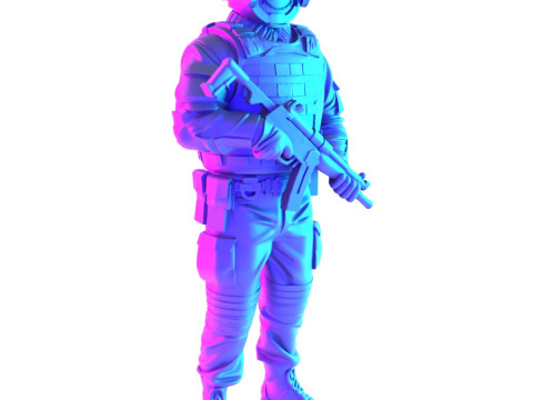 3D Printing Smiley Trooper Banksy Cop toy 3D Model