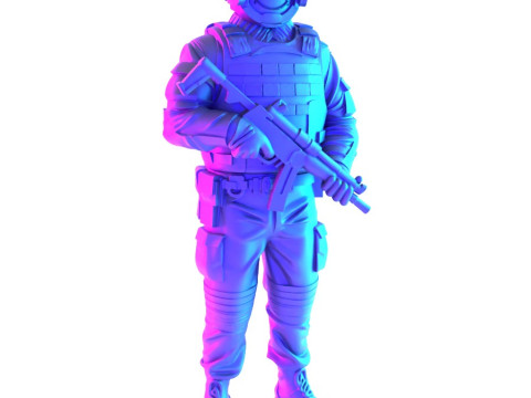 3D Printing Smiley Trooper Banksy Cop toy 3D Model