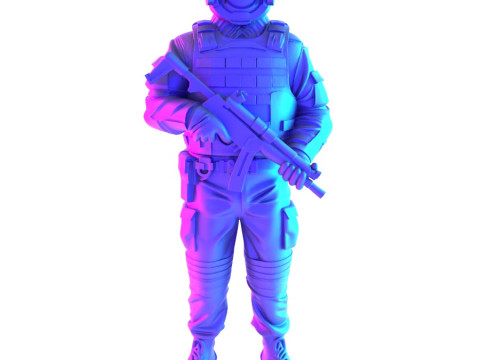 3D Printing Smiley Trooper Banksy Cop toy 3D Model