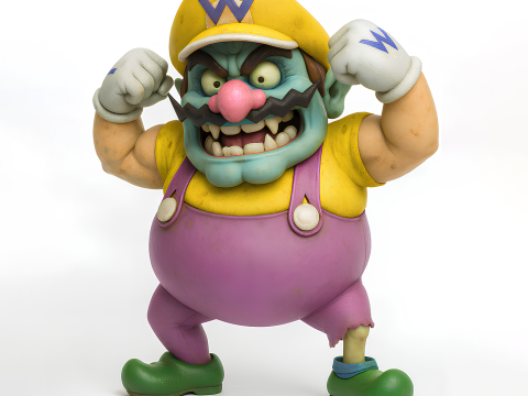 3D Printing Zombie Wario Super Mario Parody toy 3D Model