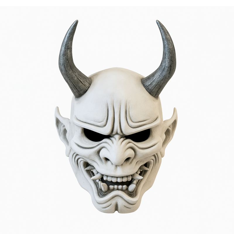 3D Printing White Oni Demon Mask toy 3D Модель .c4d .max .obj .3ds .fbx .stl .blend 
