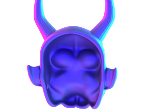 3D Printing White Oni Demon Mask toy 3D Модель