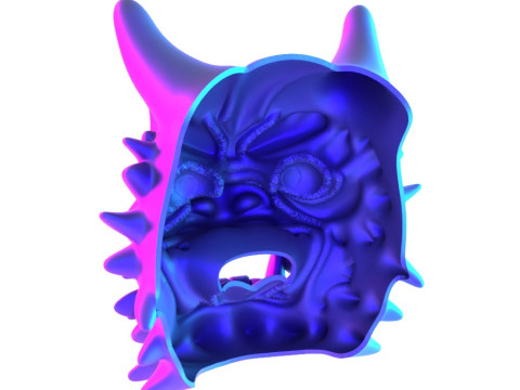 3D Printing Red Japanese Oni Mask Demon toy 3Dモデル