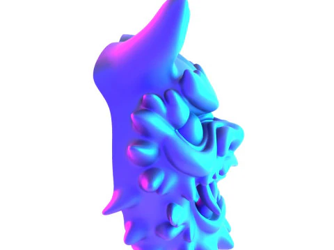 3D Printing Red Japanese Oni Mask Demon toy 3D Model