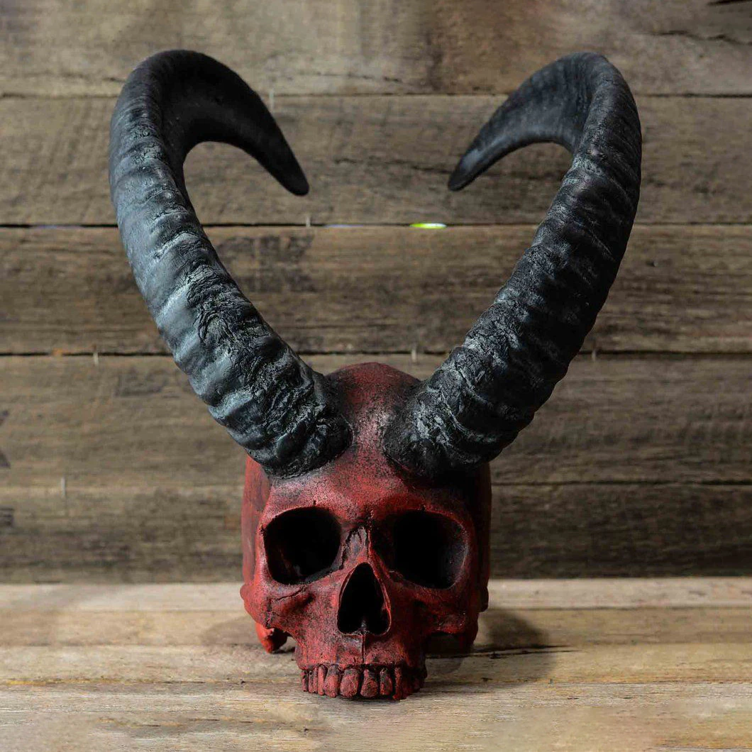 3D Printing Red Oni mask Horned Blood Skull toy 3D Model .c4d .max .obj .3ds .fbx .stl .blend 