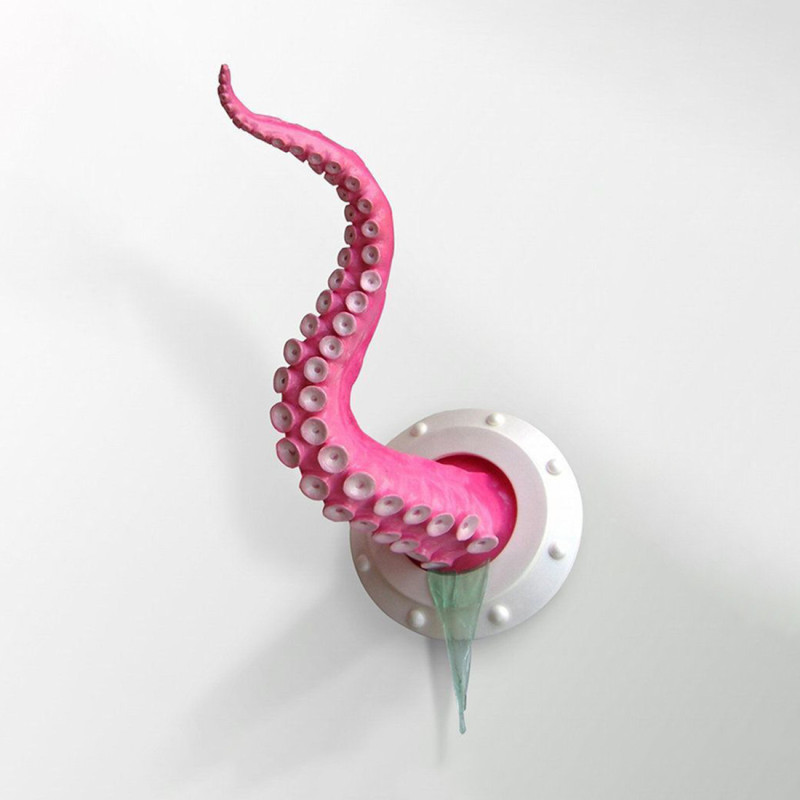 3D Printing Pink Tentacle Wall Decoration toy 3D Model .c4d .max .obj .3ds .fbx .stl .blend 