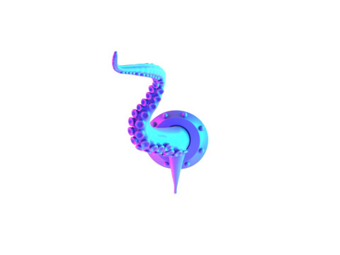 3D Printing Pink Tentacle Wall Decoration toy 3D Model