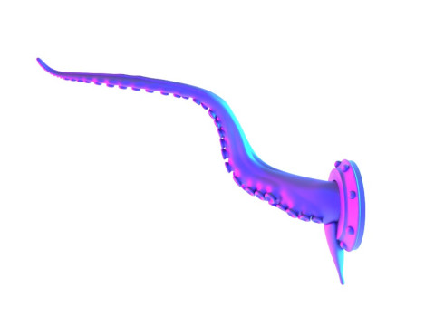 3D Printing Pink Tentacle Wall Decoration toy 3D Model