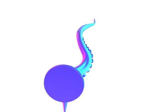 3D Printing Pink Tentacle Wall Decoration toy 3D Model