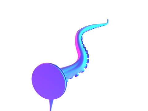 3D Printing Pink Tentacle Wall Decoration toy 3D Model