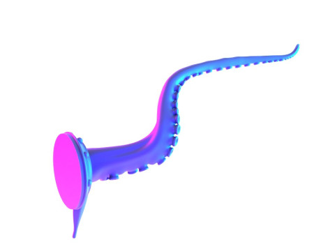 3D Printing Pink Tentacle Wall Decoration toy 3D Model