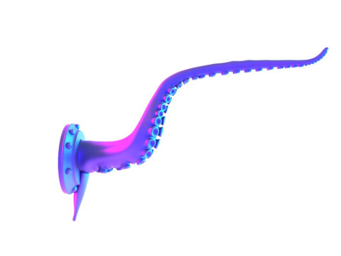 3D Printing Pink Tentacle Wall Decoration toy 3D Model