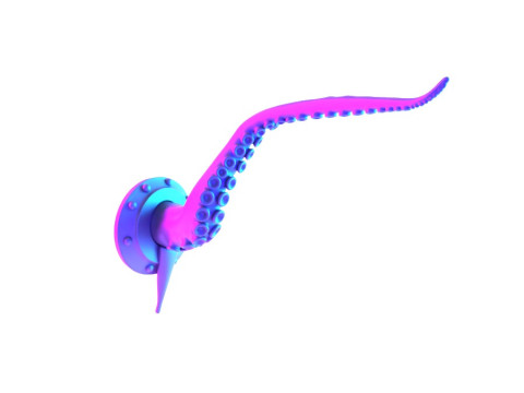3D Printing Pink Tentacle Wall Decoration toy 3D Model