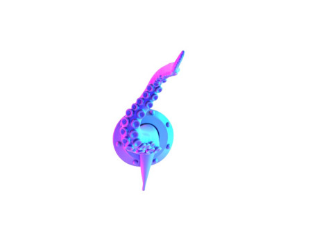 3D Printing Pink Tentacle Wall Decoration toy 3D Model