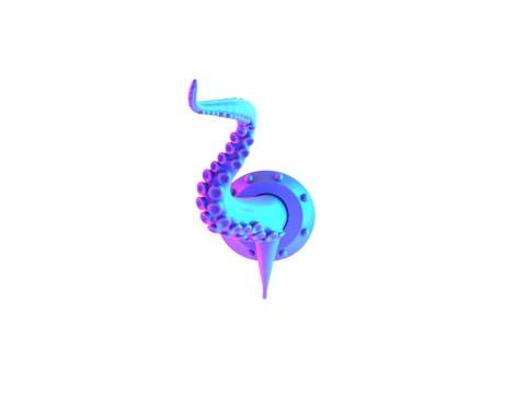 3D Printing Pink Tentacle Wall Decoration toy 3D Model