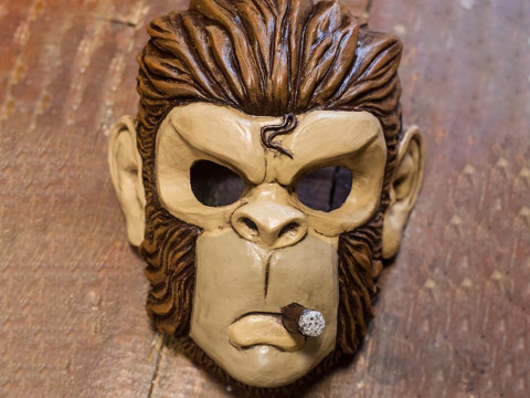 3D Printing GTA V Space Monkey Mask Cigar Chimp toy Model 3D
