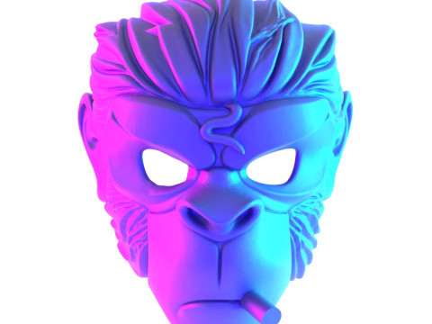 3D Printing GTA V Space Monkey Mask Cigar Chimp toy Modello 3D