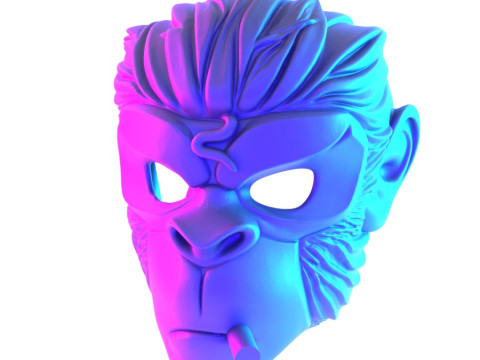 3D Printing GTA V Space Monkey Mask Cigar Chimp toy Modello 3D