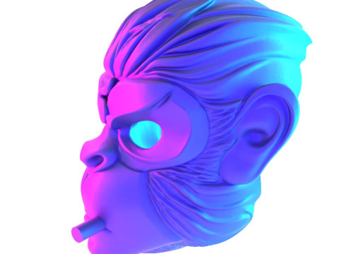 3D Printing GTA V Space Monkey Mask Cigar Chimp toy Modello 3D