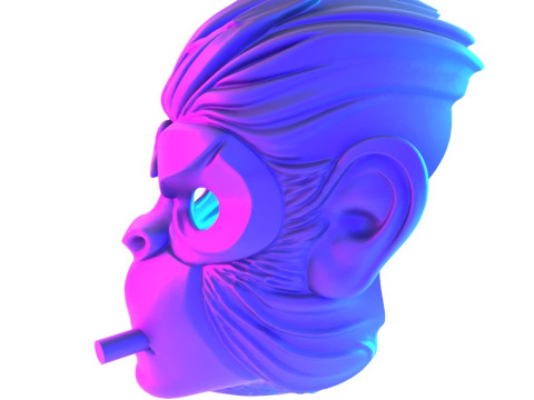 3D Printing GTA V Space Monkey Mask Cigar Chimp toy Modello 3D