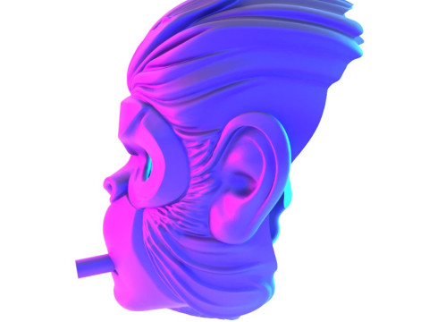 3D Printing GTA V Space Monkey Mask Cigar Chimp toy Modello 3D