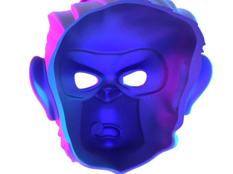 3D Printing GTA V Space Monkey Mask Cigar Chimp toy Modello 3D