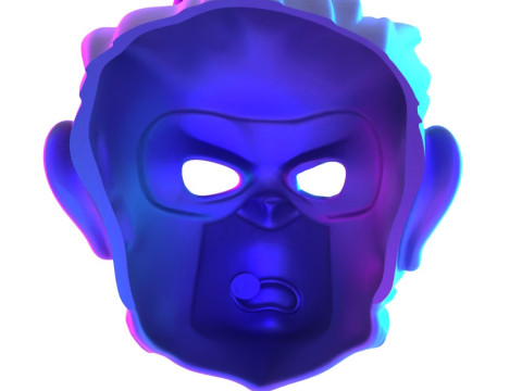 3D Printing GTA V Space Monkey Mask Cigar Chimp toy Modello 3D