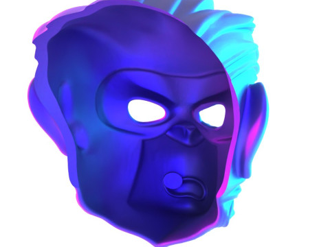 3D Printing GTA V Space Monkey Mask Cigar Chimp toy Modello 3D