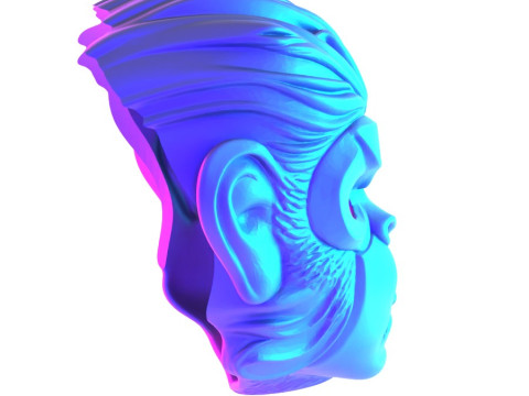 3D Printing GTA V Space Monkey Mask Cigar Chimp toy Modello 3D