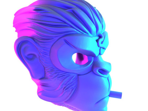 3D Printing GTA V Space Monkey Mask Cigar Chimp toy Modello 3D