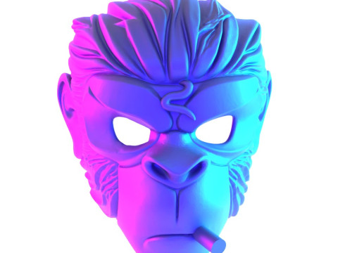 3D Printing GTA V Space Monkey Mask Cigar Chimp toy Modello 3D