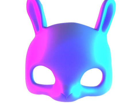 3D Printing Minimal Rabbit Stylized Bunny Mask toy 3D Modell